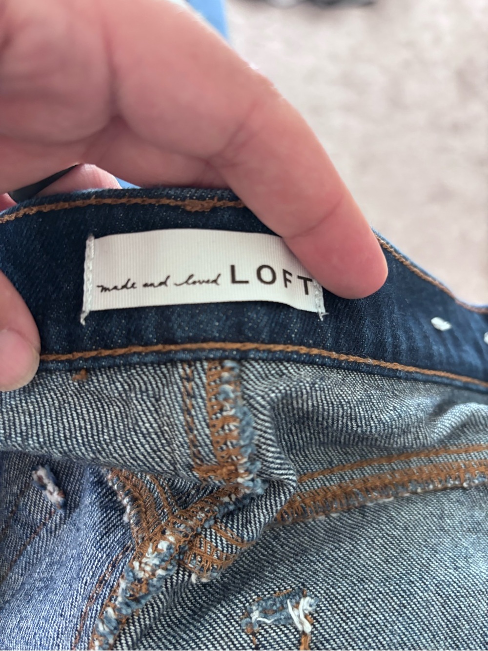 LOFT Dark Blue Cropped Straight Leg Jeans - Picture 4 of 4
